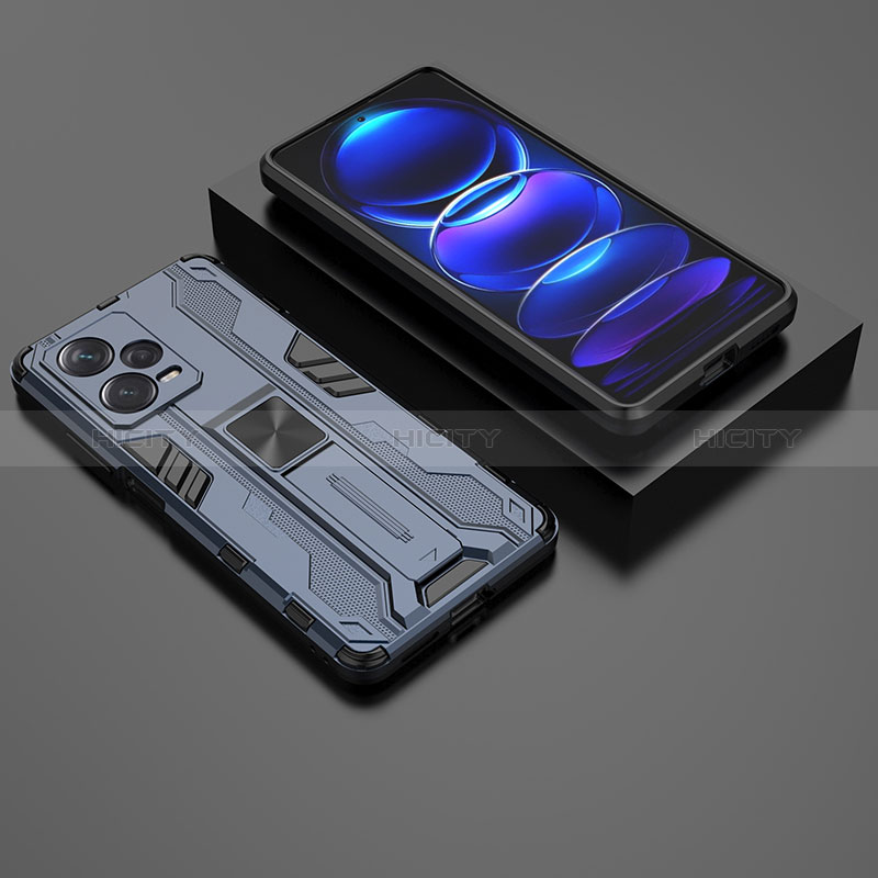 Funda Bumper Silicona y Plastico Mate Carcasa con Magnetico Soporte KC2 para Xiaomi Redmi Note 12 Explorer