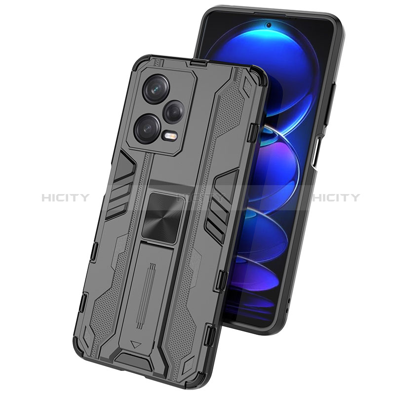 Funda Bumper Silicona y Plastico Mate Carcasa con Magnetico Soporte KC2 para Xiaomi Redmi Note 12 Pro 5G