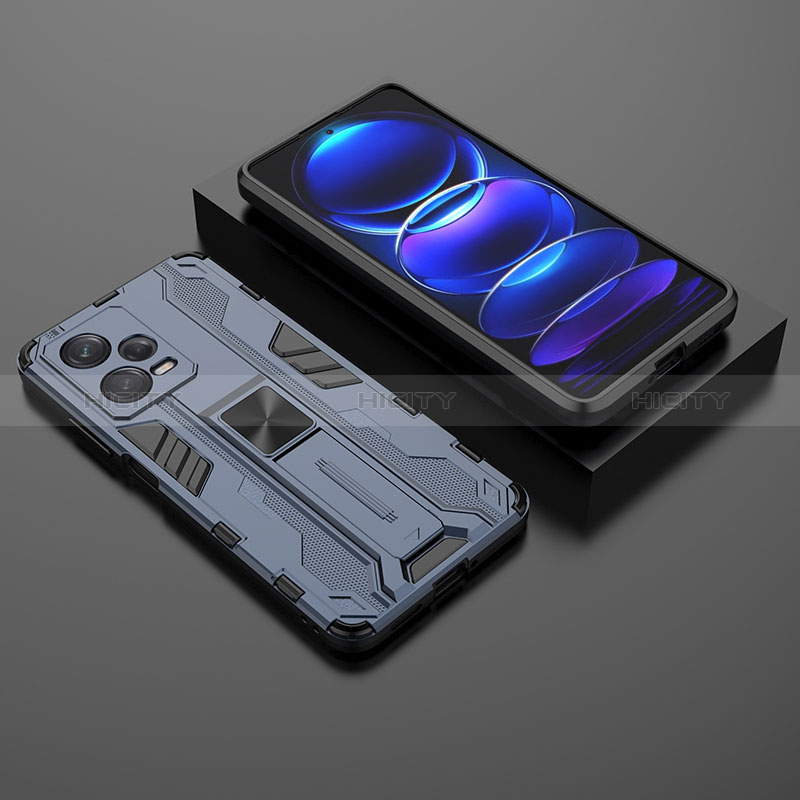 Funda Bumper Silicona y Plastico Mate Carcasa con Magnetico Soporte KC2 para Xiaomi Redmi Note 12 Pro 5G