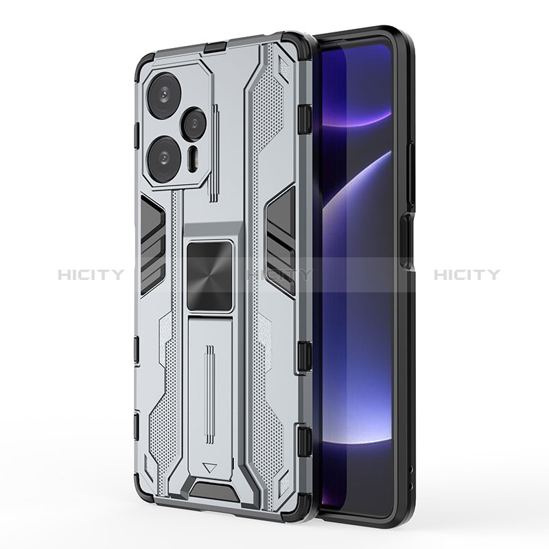 Funda Bumper Silicona y Plastico Mate Carcasa con Magnetico Soporte KC2 para Xiaomi Redmi Note 12 Turbo 5G