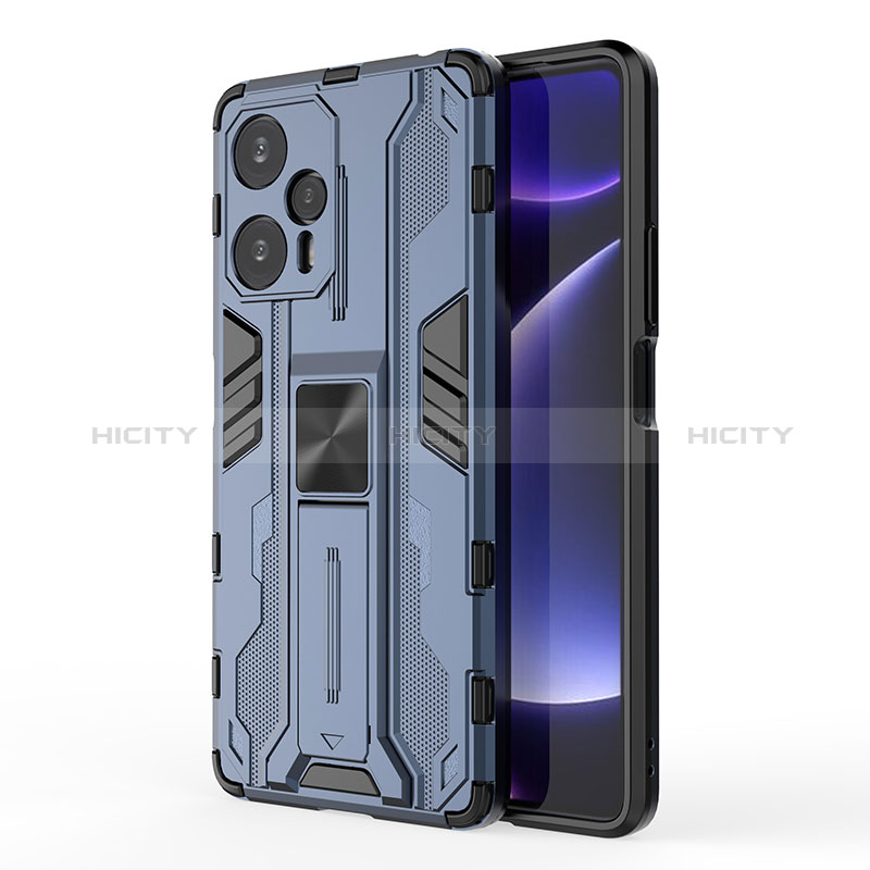 Funda Bumper Silicona y Plastico Mate Carcasa con Magnetico Soporte KC2 para Xiaomi Redmi Note 12 Turbo 5G