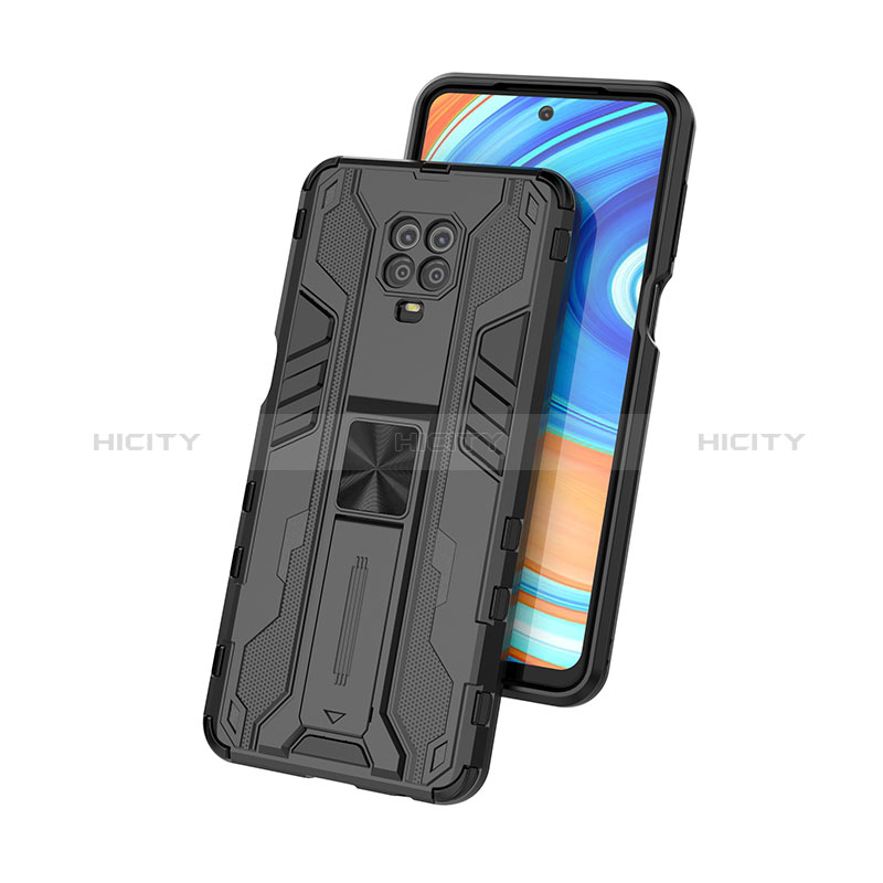 Funda Bumper Silicona y Plastico Mate Carcasa con Magnetico Soporte KC2 para Xiaomi Redmi Note 9S