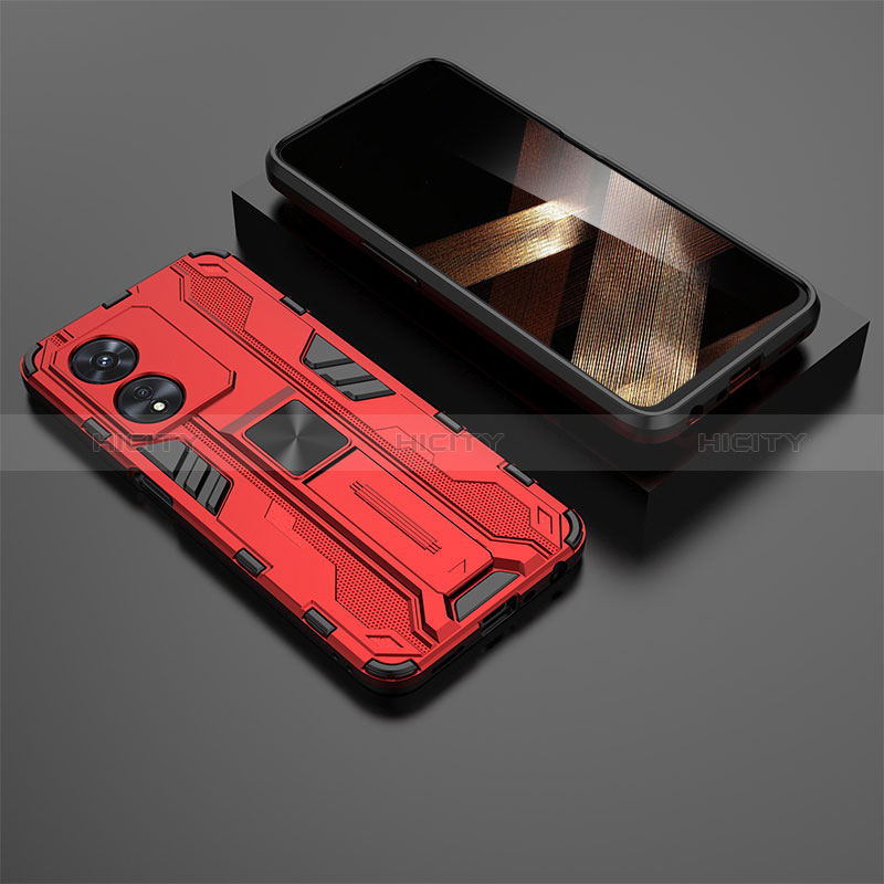 Funda Bumper Silicona y Plastico Mate Carcasa con Magnetico Soporte KC3 para Huawei Honor X5 Plus