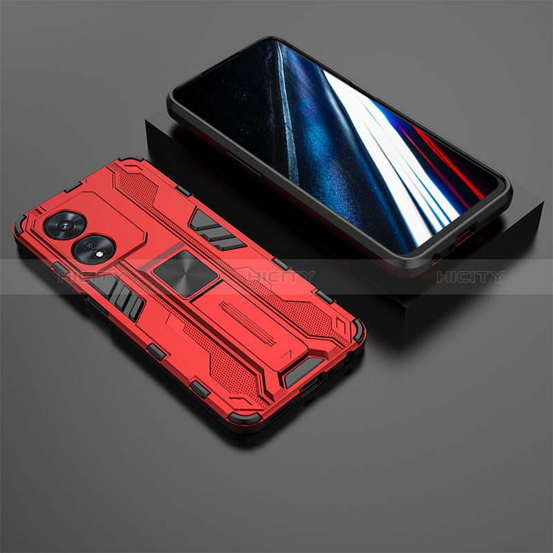 Funda Bumper Silicona y Plastico Mate Carcasa con Magnetico Soporte KC3 para Oppo A78 4G