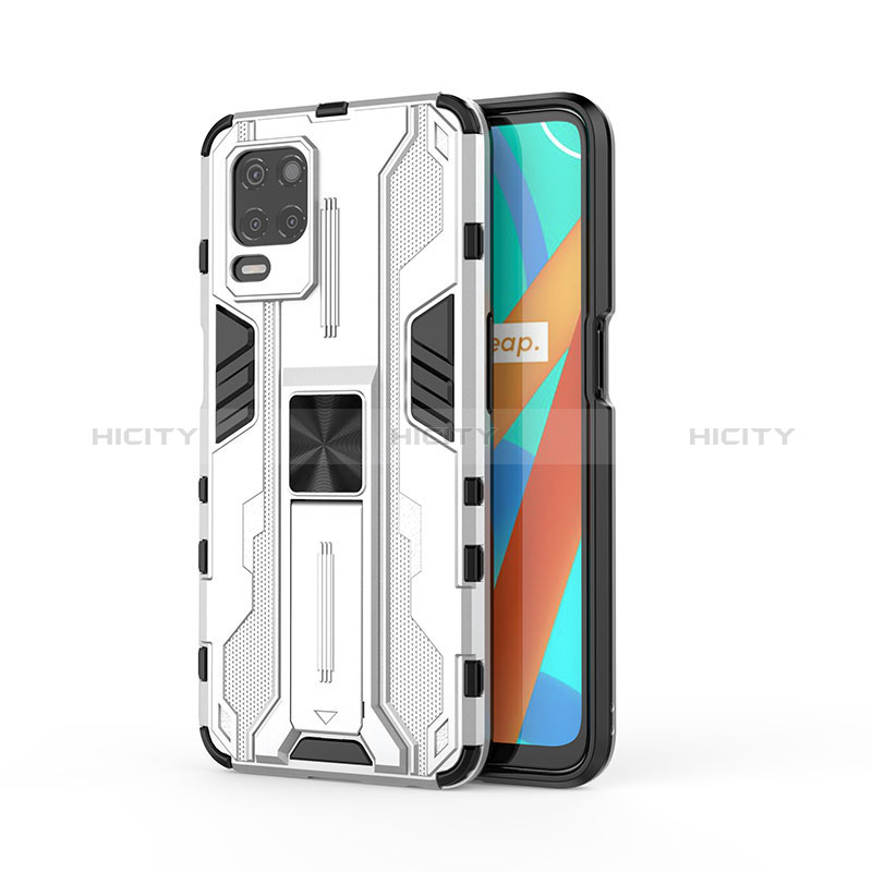 Funda Bumper Silicona y Plastico Mate Carcasa con Magnetico Soporte KC3 para Realme 8s 5G