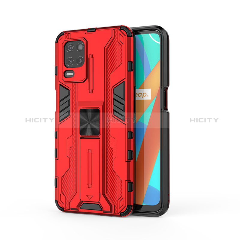 Funda Bumper Silicona y Plastico Mate Carcasa con Magnetico Soporte KC3 para Realme 8s 5G