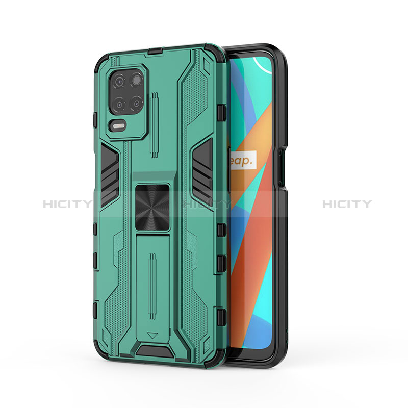 Funda Bumper Silicona y Plastico Mate Carcasa con Magnetico Soporte KC3 para Realme 8s 5G