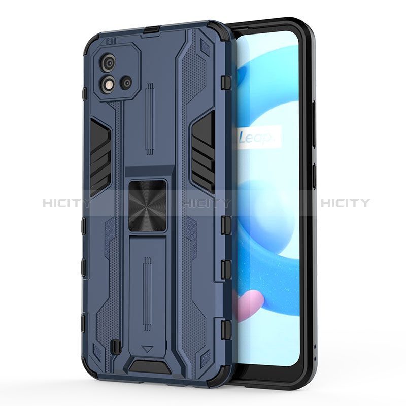 Funda Bumper Silicona y Plastico Mate Carcasa con Magnetico Soporte KC3 para Realme C20