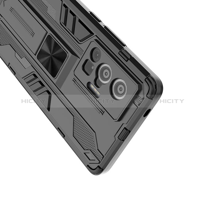 Funda Bumper Silicona y Plastico Mate Carcasa con Magnetico Soporte KC3 para Vivo X70 Pro 5G
