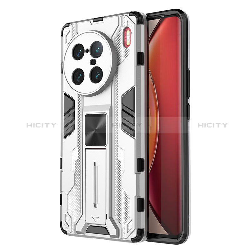 Funda Bumper Silicona y Plastico Mate Carcasa con Magnetico Soporte KC3 para Vivo X90 Pro+ Plus 5G