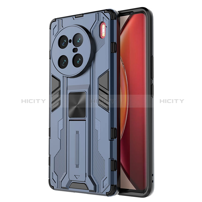 Funda Bumper Silicona y Plastico Mate Carcasa con Magnetico Soporte KC3 para Vivo X90 Pro+ Plus 5G