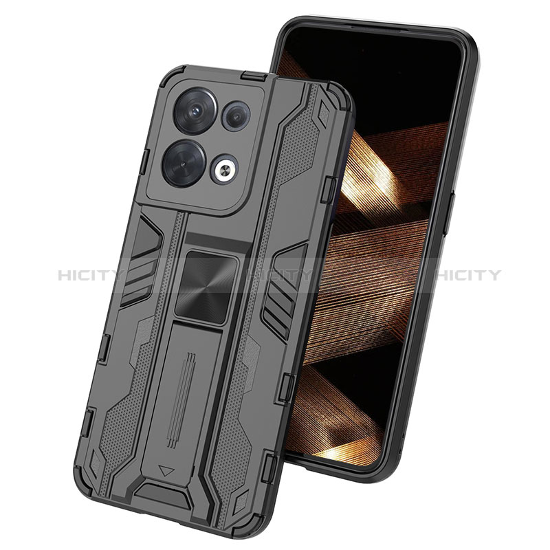 Funda Bumper Silicona y Plastico Mate Carcasa con Magnetico Soporte KC3 para Xiaomi Redmi Note 13 5G