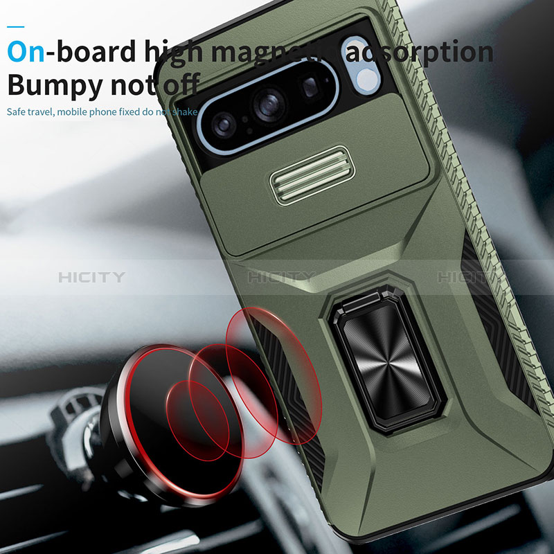 Funda Bumper Silicona y Plastico Mate Carcasa con Magnetico Soporte MQ1 para Google Pixel 8 Pro 5G