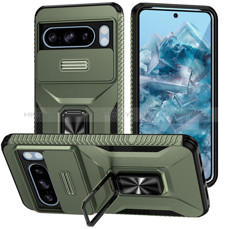 Funda Bumper Silicona y Plastico Mate Carcasa con Magnetico Soporte MQ1 para Google Pixel 8 Pro 5G