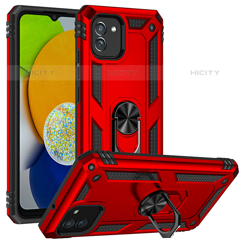 Funda Bumper Silicona y Plastico Mate Carcasa con Magnetico Soporte MQ1 para Samsung Galaxy A03