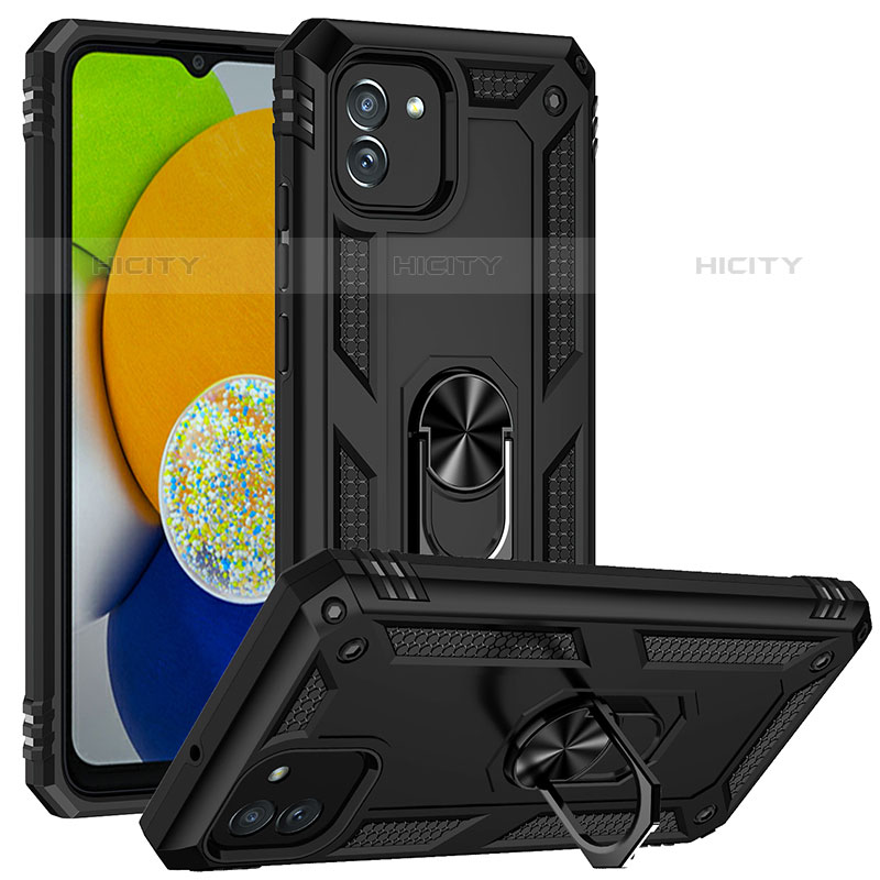 Funda Bumper Silicona y Plastico Mate Carcasa con Magnetico Soporte MQ1 para Samsung Galaxy A03