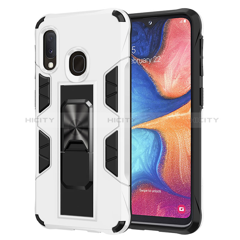 Funda Bumper Silicona y Plastico Mate Carcasa con Magnetico Soporte MQ1 para Samsung Galaxy A20e