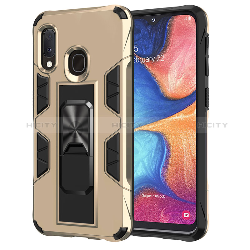 Funda Bumper Silicona y Plastico Mate Carcasa con Magnetico Soporte MQ1 para Samsung Galaxy A20e