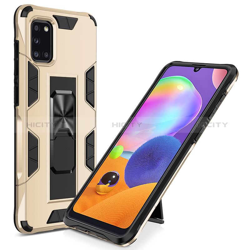 Funda Bumper Silicona y Plastico Mate Carcasa con Magnetico Soporte MQ1 para Samsung Galaxy A31