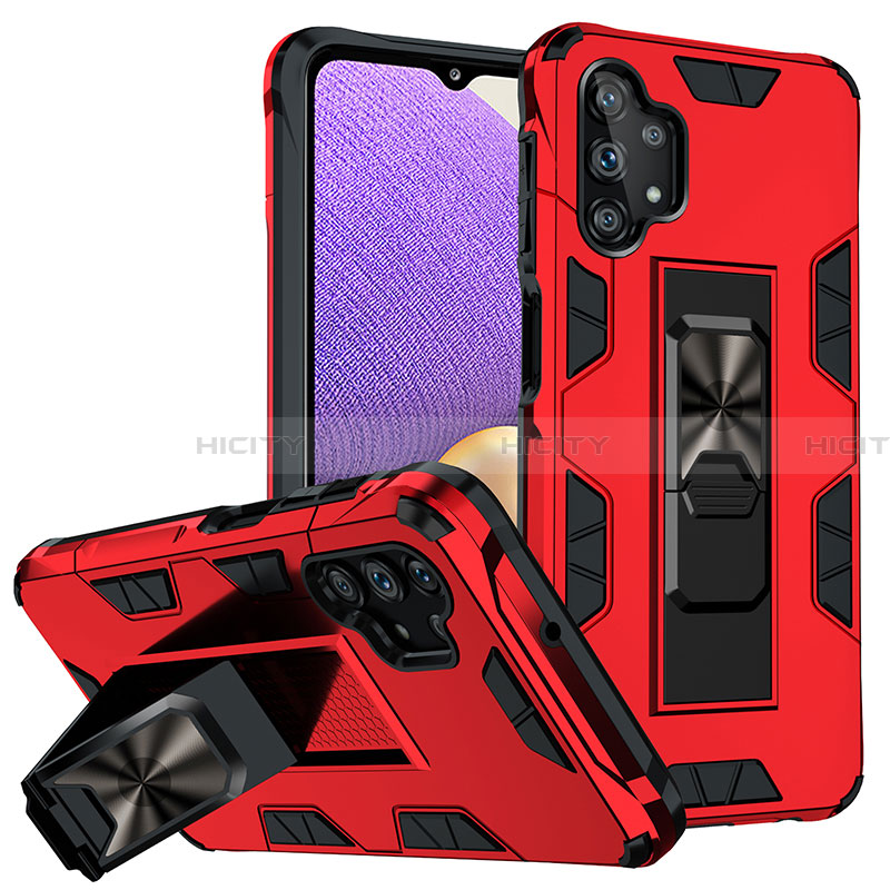 Funda Bumper Silicona y Plastico Mate Carcasa con Magnetico Soporte MQ1 para Samsung Galaxy A32 4G