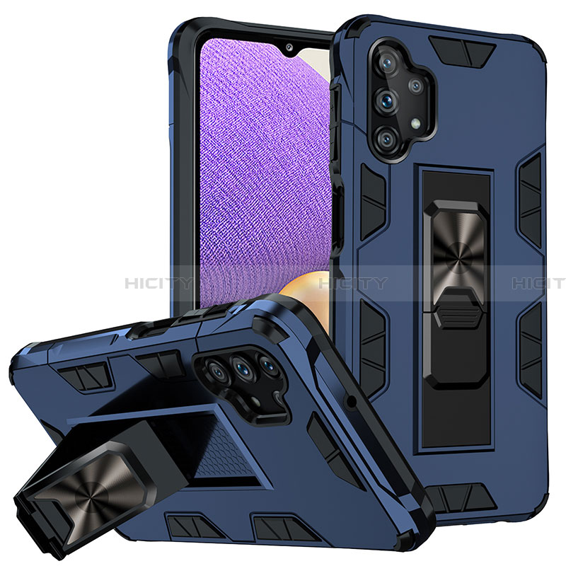 Funda Bumper Silicona y Plastico Mate Carcasa con Magnetico Soporte MQ1 para Samsung Galaxy A32 4G