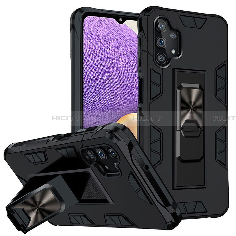 Funda Bumper Silicona y Plastico Mate Carcasa con Magnetico Soporte MQ1 para Samsung Galaxy A32 4G