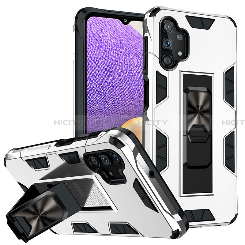 Funda Bumper Silicona y Plastico Mate Carcasa con Magnetico Soporte MQ1 para Samsung Galaxy A32 5G