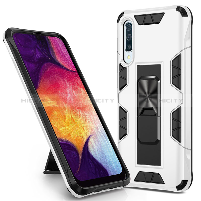 Funda Bumper Silicona y Plastico Mate Carcasa con Magnetico Soporte MQ1 para Samsung Galaxy A50