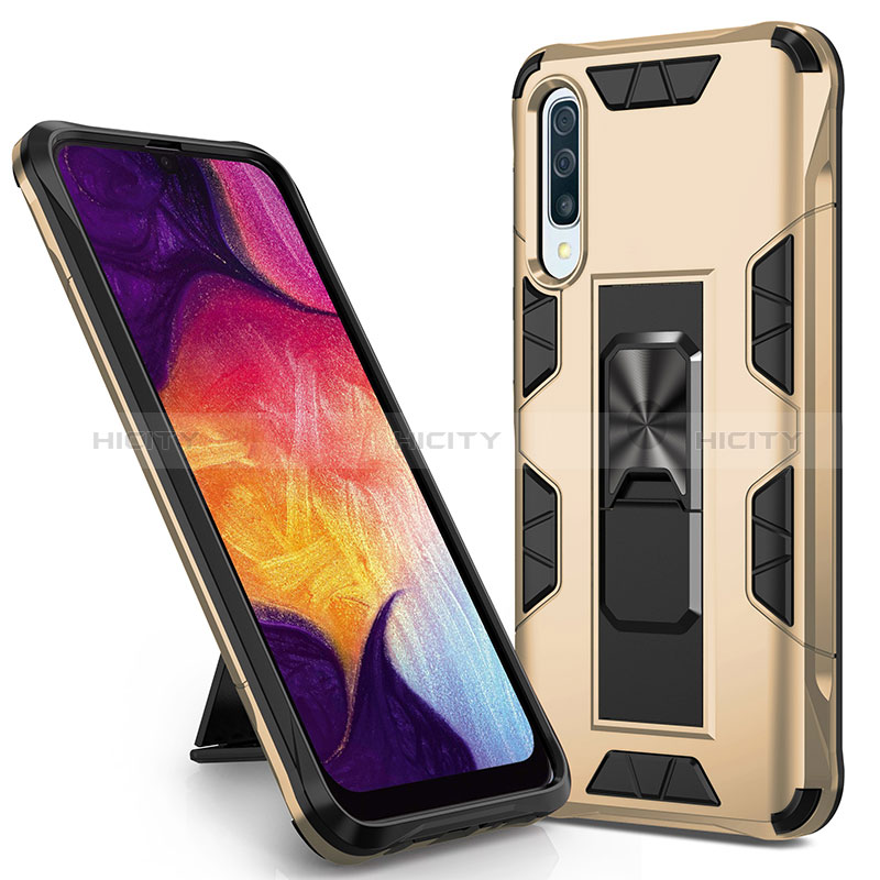 Funda Bumper Silicona y Plastico Mate Carcasa con Magnetico Soporte MQ1 para Samsung Galaxy A50