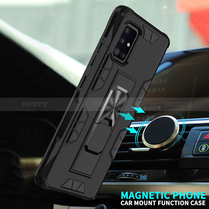 Funda Bumper Silicona y Plastico Mate Carcasa con Magnetico Soporte MQ1 para Samsung Galaxy A51 4G