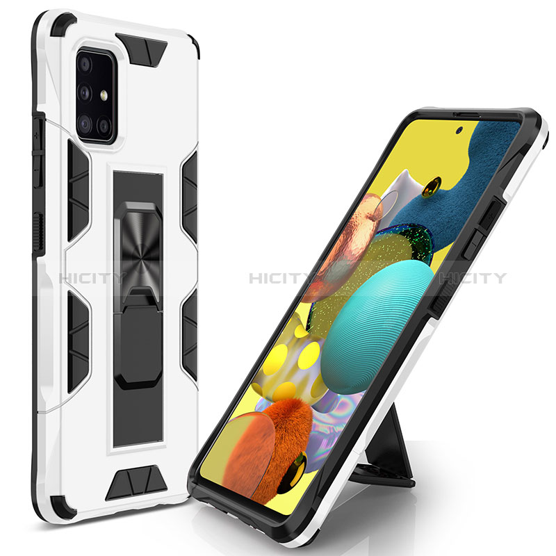 Funda Bumper Silicona y Plastico Mate Carcasa con Magnetico Soporte MQ1 para Samsung Galaxy A51 5G