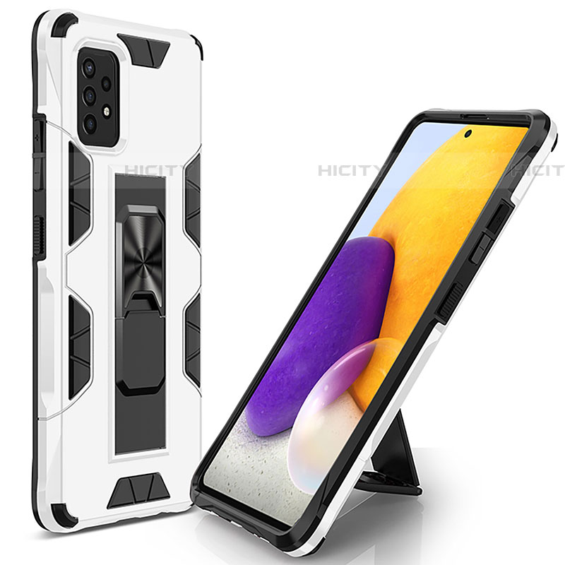 Funda Bumper Silicona y Plastico Mate Carcasa con Magnetico Soporte MQ1 para Samsung Galaxy A52 5G