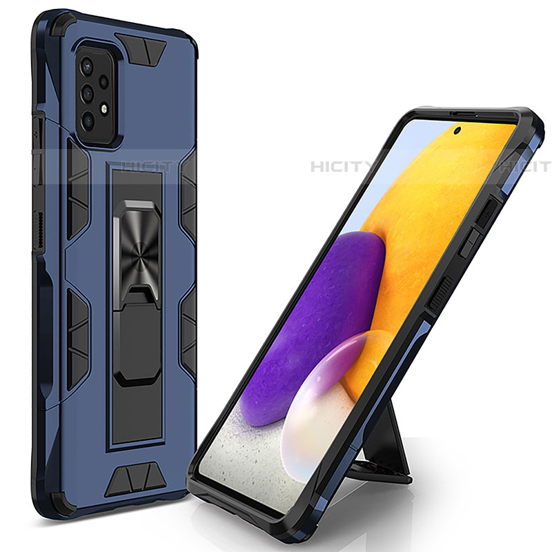 Funda Bumper Silicona y Plastico Mate Carcasa con Magnetico Soporte MQ1 para Samsung Galaxy A52 5G