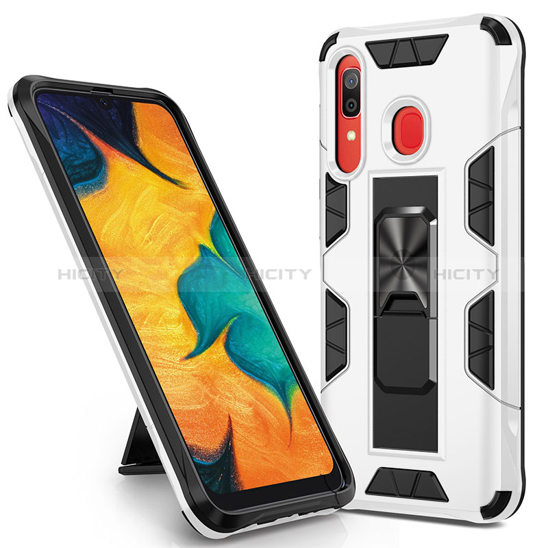 Funda Bumper Silicona y Plastico Mate Carcasa con Magnetico Soporte MQ1 para Samsung Galaxy M10S