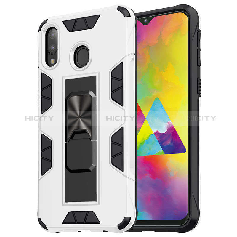 Funda Bumper Silicona y Plastico Mate Carcasa con Magnetico Soporte MQ1 para Samsung Galaxy M20