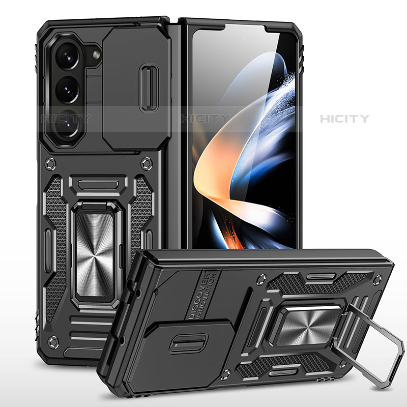 Funda Bumper Silicona y Plastico Mate Carcasa con Magnetico Soporte MQ1 para Samsung Galaxy Z Fold5 5G