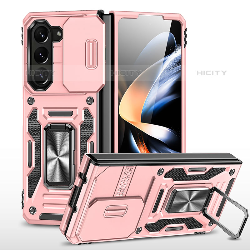 Funda Bumper Silicona y Plastico Mate Carcasa con Magnetico Soporte MQ1 para Samsung Galaxy Z Fold5 5G