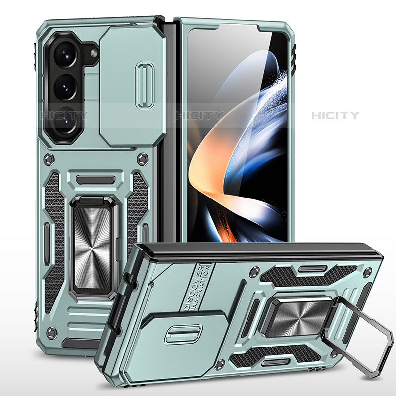 Funda Bumper Silicona y Plastico Mate Carcasa con Magnetico Soporte MQ1 para Samsung Galaxy Z Fold5 5G