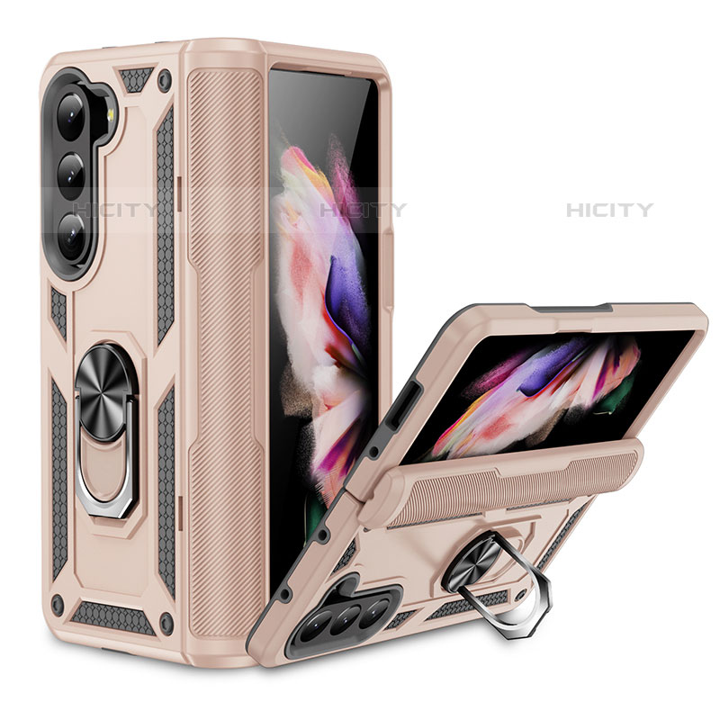 Funda Bumper Silicona y Plastico Mate Carcasa con Magnetico Soporte MQ2 para Samsung Galaxy Z Fold5 5G