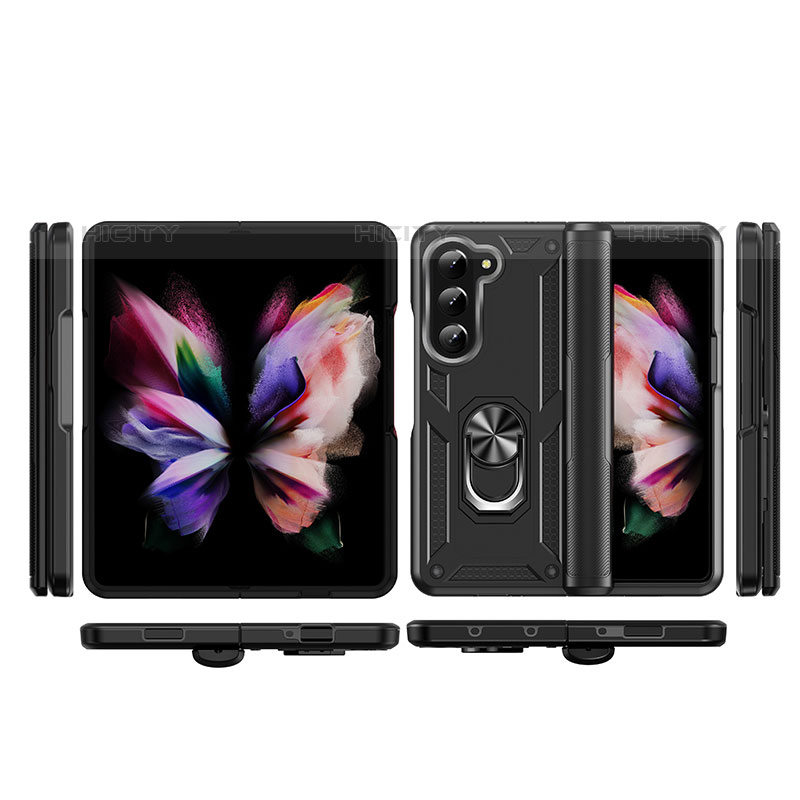 Funda Bumper Silicona y Plastico Mate Carcasa con Magnetico Soporte MQ2 para Samsung Galaxy Z Fold5 5G