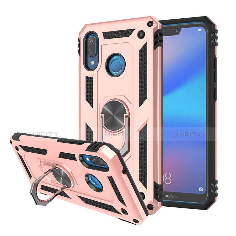 Funda Bumper Silicona y Plastico Mate Carcasa con Magnetico Soporte para Huawei Nova 3e