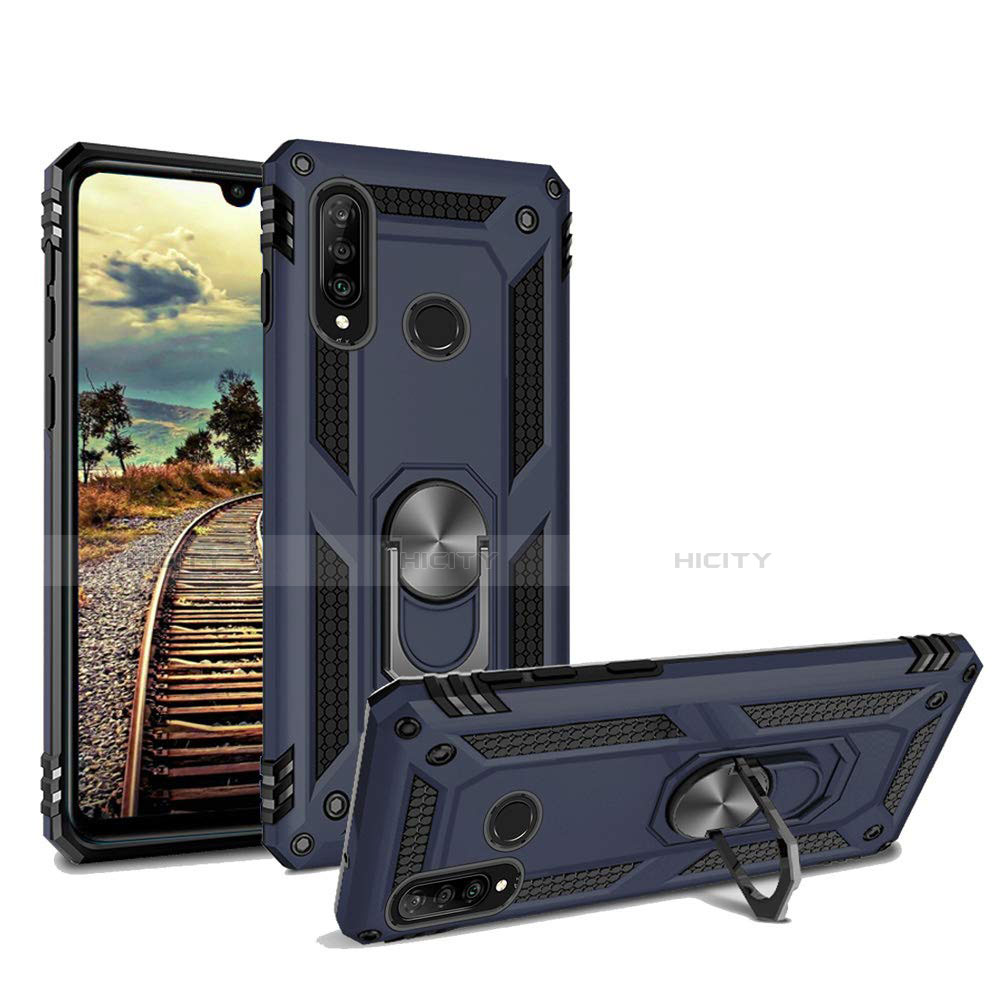 Funda Bumper Silicona y Plastico Mate Carcasa con Magnetico Soporte para Huawei Nova 4e