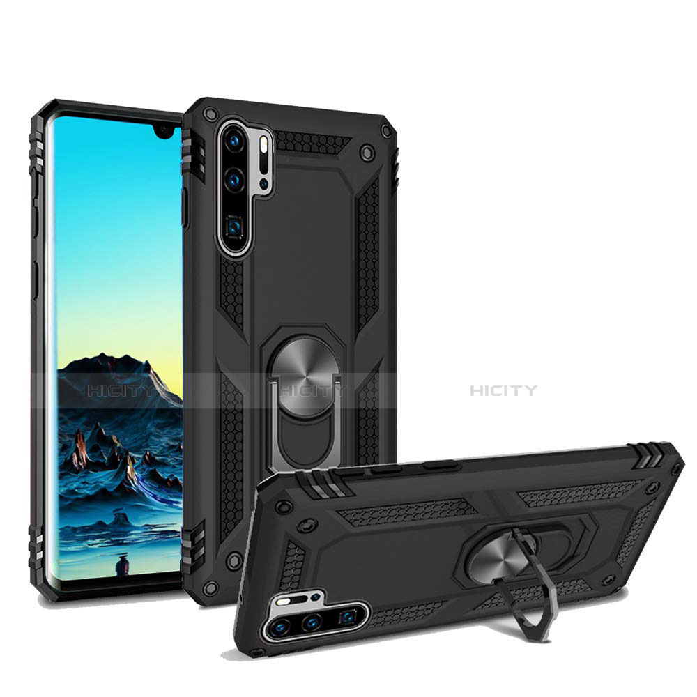 Funda Bumper Silicona y Plastico Mate Carcasa con Magnetico Soporte para Huawei P30 Pro New Edition