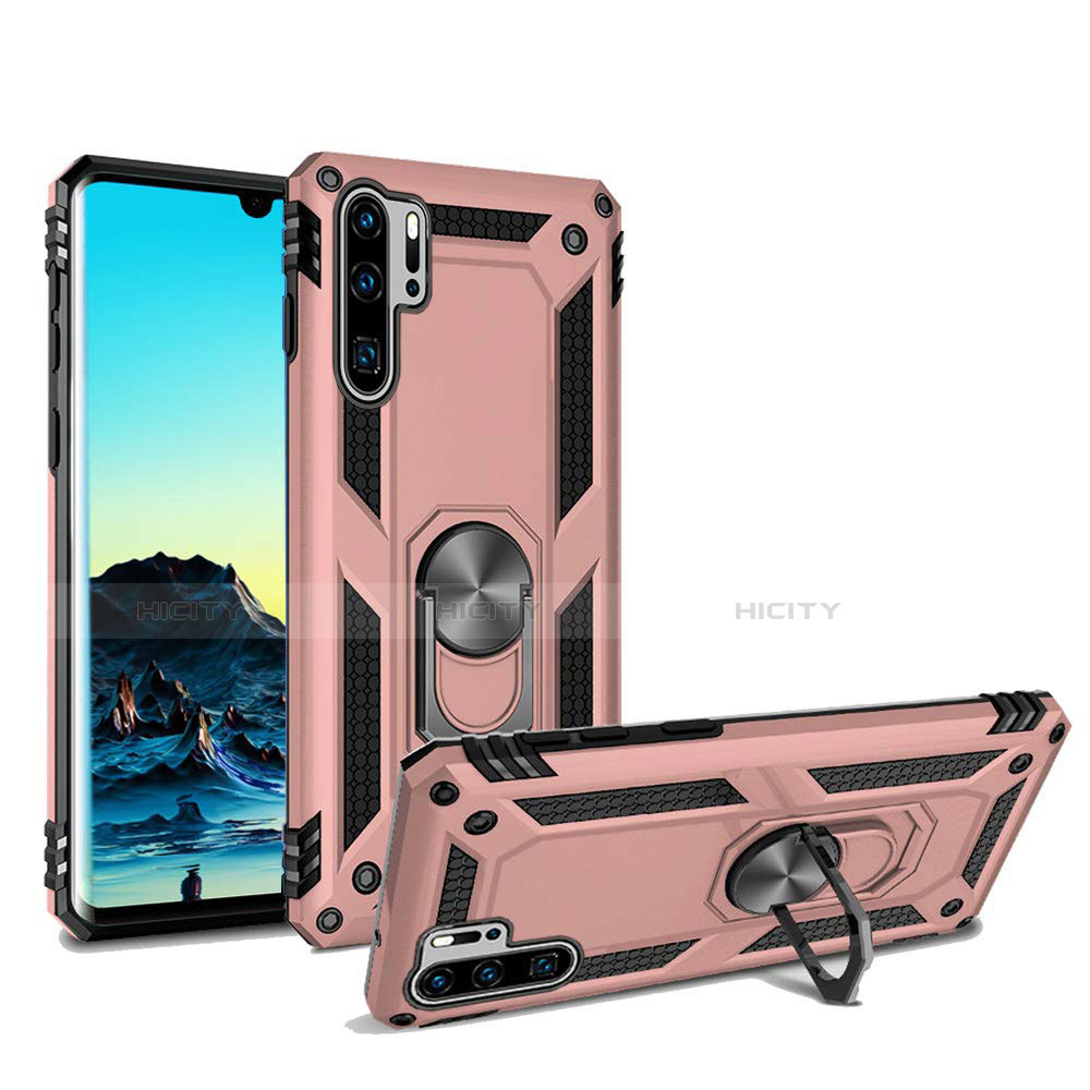 Funda Bumper Silicona y Plastico Mate Carcasa con Magnetico Soporte para Huawei P30 Pro New Edition