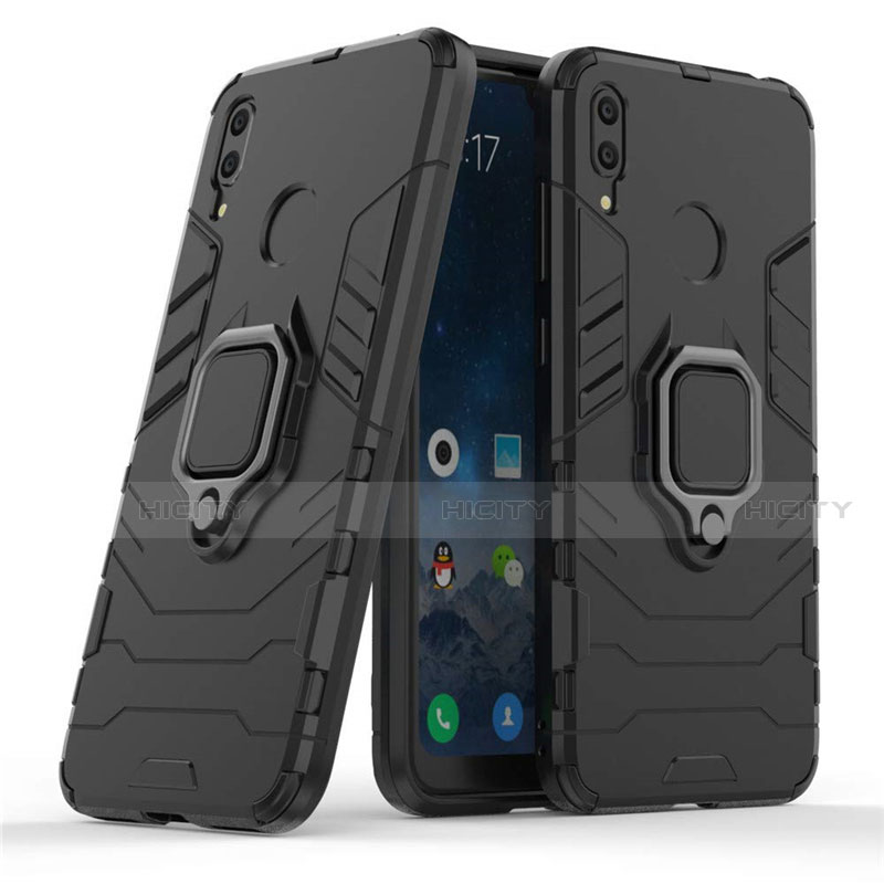 Funda Bumper Silicona y Plastico Mate Carcasa con Magnetico Soporte para Huawei Y7 Pro (2019)