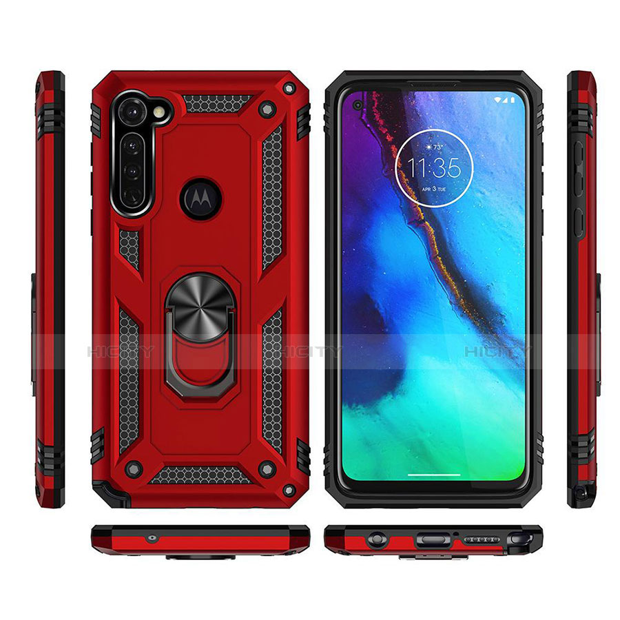 Funda Bumper Silicona y Plastico Mate Carcasa con Magnetico Soporte para Motorola Moto G Pro