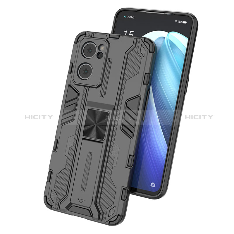 Funda Bumper Silicona y Plastico Mate Carcasa con Magnetico Soporte para OnePlus Nord CE 2 5G