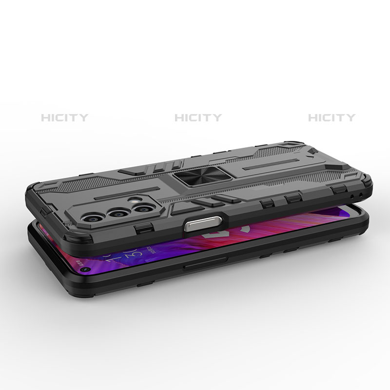 Funda Bumper Silicona y Plastico Mate Carcasa con Magnetico Soporte para OnePlus Nord N200 5G