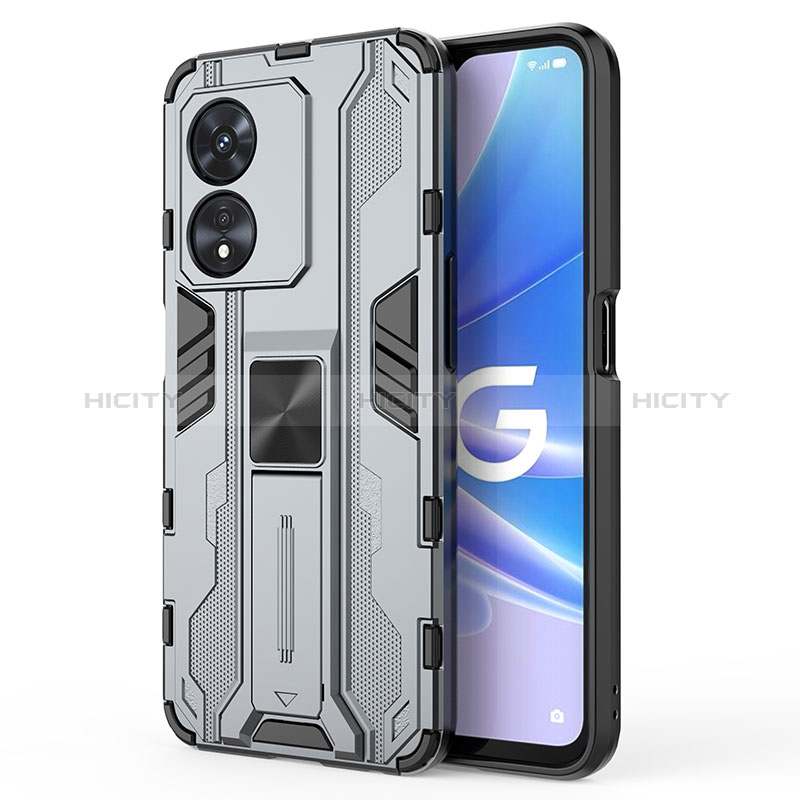 Funda Bumper Silicona y Plastico Mate Carcasa con Magnetico Soporte para Oppo A1 Pro 5G