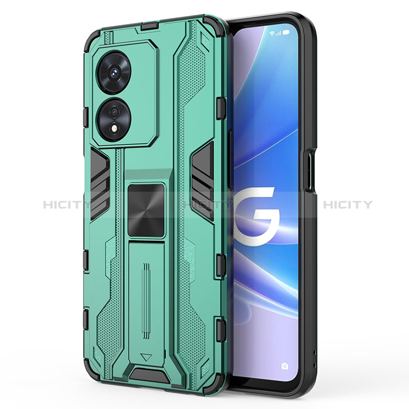 Funda Bumper Silicona y Plastico Mate Carcasa con Magnetico Soporte para Oppo A1 Pro 5G